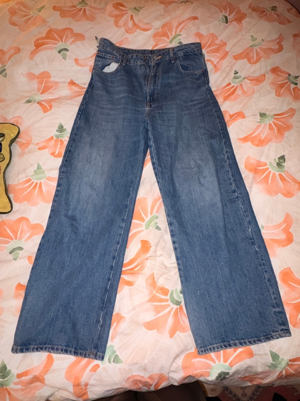 Zara Light Blue Wide-Leg Denim Jeans